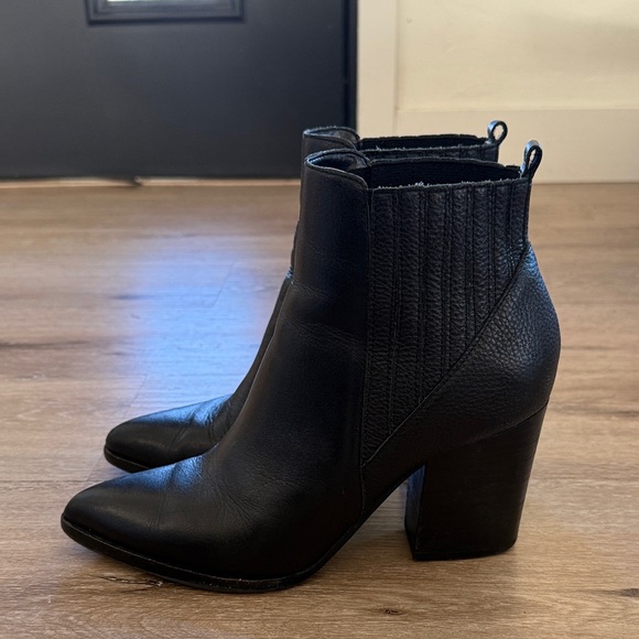 Black Leather Ankle Boots - Picture 5 of 7